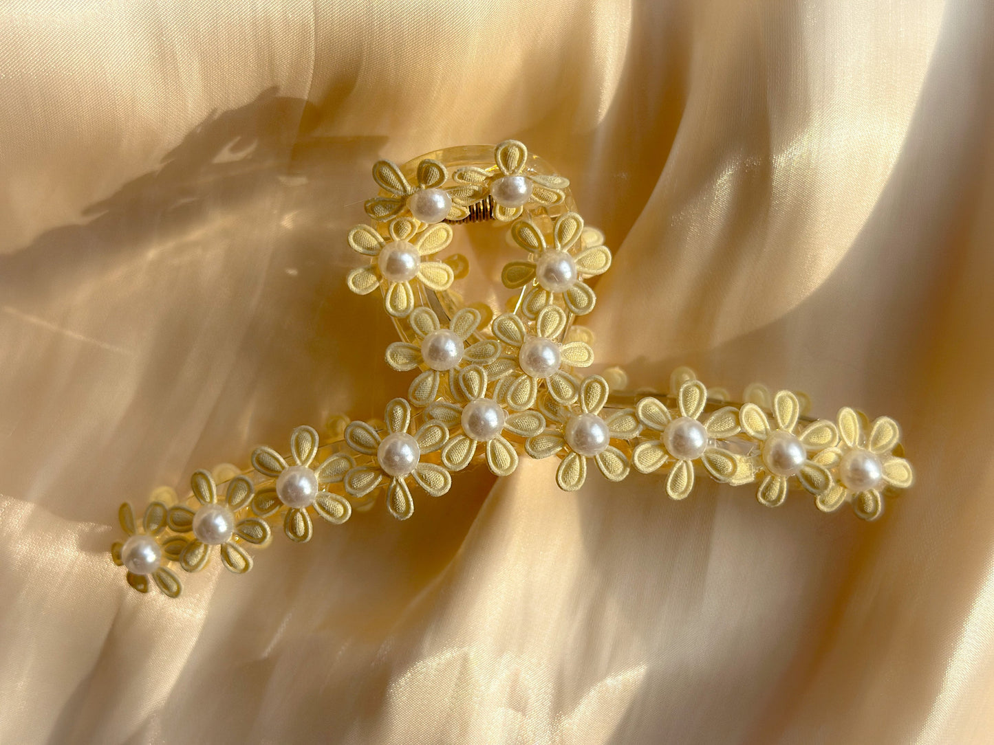 Daisy Flower Hair Claw Lilac and Yellow