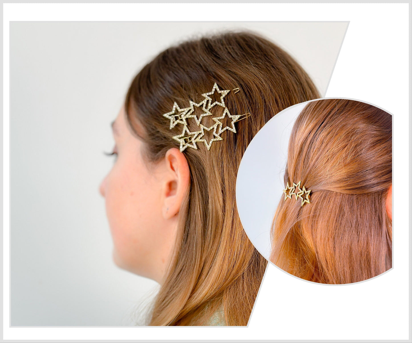 Gold Star Rhinestone Hair Clip